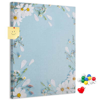 Panou plută Model floral pe fundal albastru