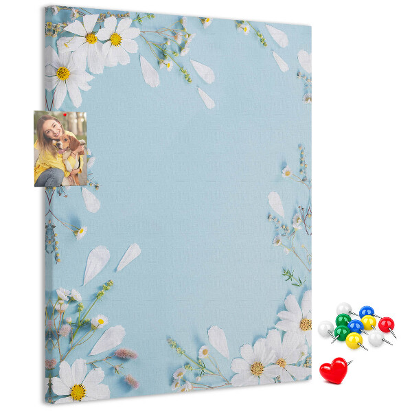 Panou plută Model floral pe fundal albastru