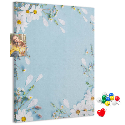 Panou plută Model floral pe fundal albastru