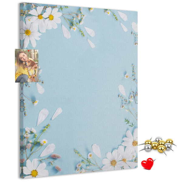 Panou plută Model floral pe fundal albastru