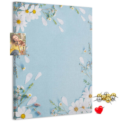 Panou plută Model floral pe fundal albastru