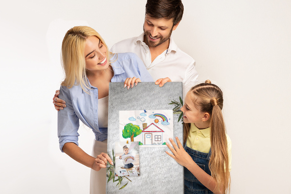 Tabla de pluta Fundal minimalist cu accent de măsliniu
