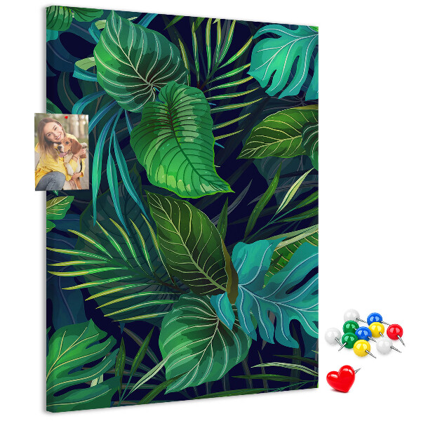 Panou plută Frunze tropicale pe un fundal întunecat