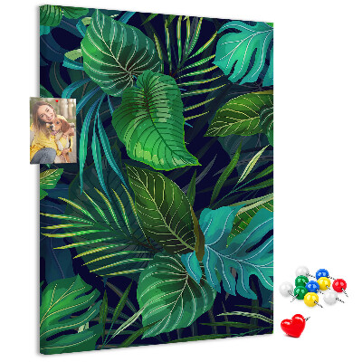 Panou plută Frunze tropicale pe un fundal întunecat