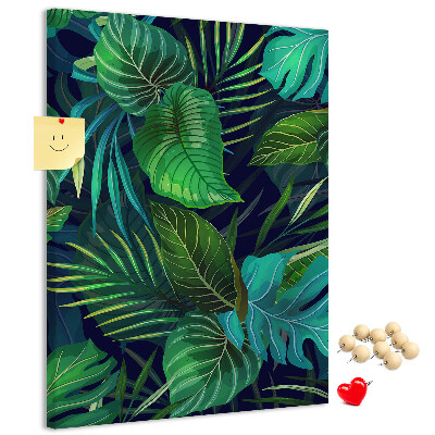 Panou plută Frunze tropicale pe un fundal întunecat
