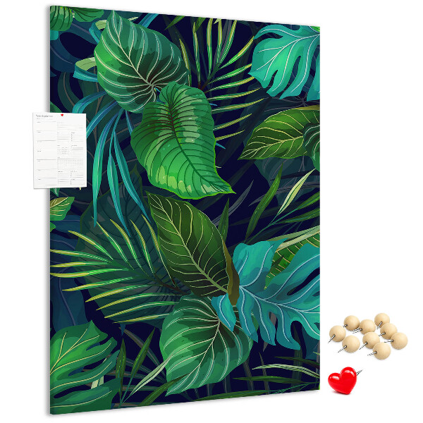 Panou plută Frunze tropicale pe un fundal întunecat