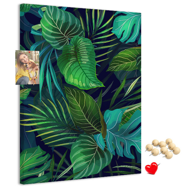 Panou plută Frunze tropicale pe un fundal întunecat
