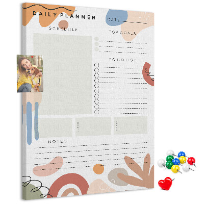 Tabla de pluta Planificator colorat cu forme abstracte