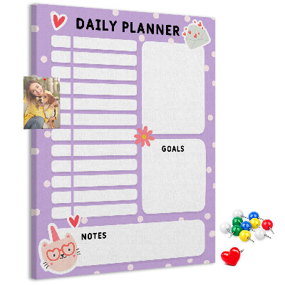 Tabla de pluta Planificator zilnic în culori pastelate