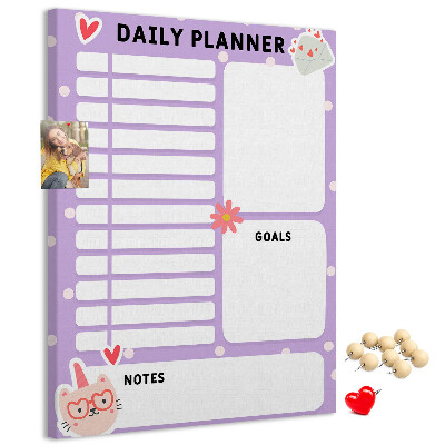 Tabla de pluta Planificator zilnic în culori pastelate