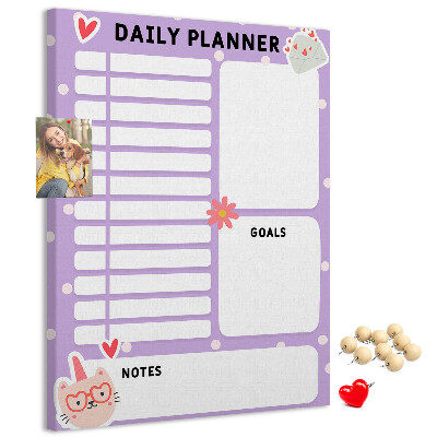 Tabla de pluta Planificator zilnic în culori pastelate