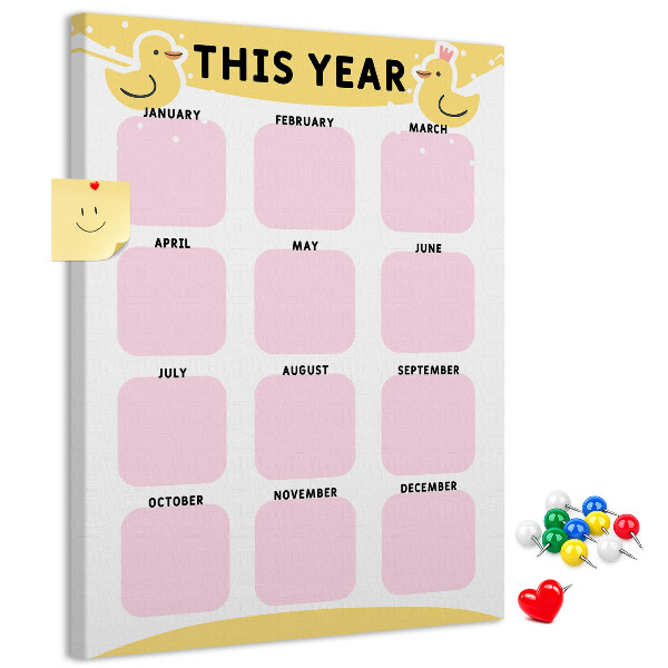 Panou plută Un calendar vesel cu motiv de pasăre
