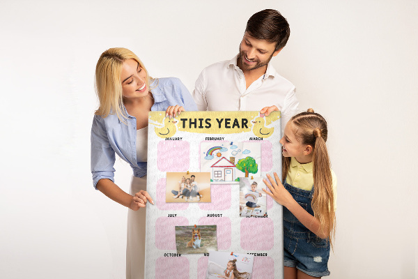 Panou plută Un calendar vesel cu motiv de pasăre