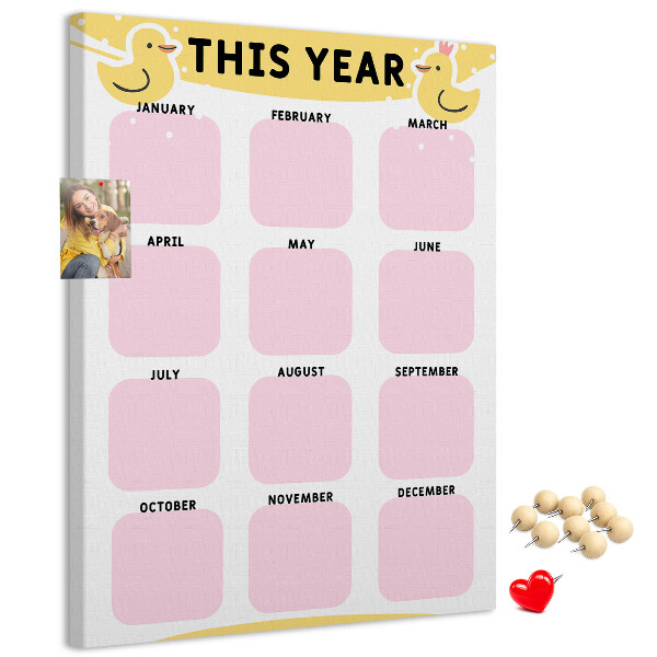 Panou plută Un calendar vesel cu motiv de pasăre