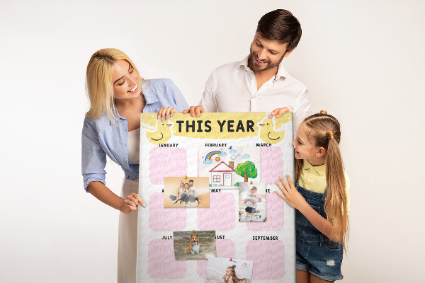 Panou plută Un calendar vesel cu motiv de pasăre