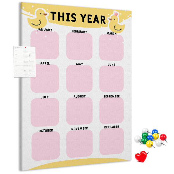 Panou plută Un calendar vesel cu motiv de pasăre