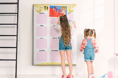 Panou plută Un calendar vesel cu motiv de pasăre