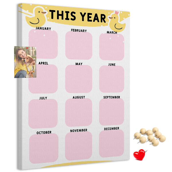 Panou plută Un calendar vesel cu motiv de pasăre