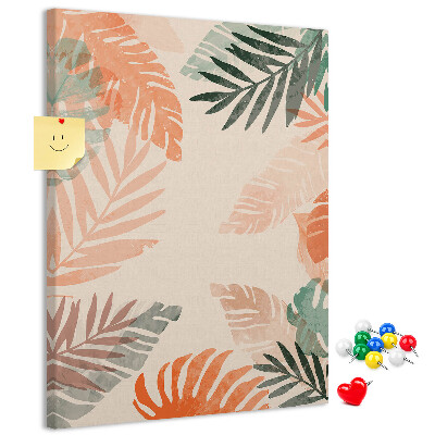 Panou plută Frunze tropicale în culori delicate
