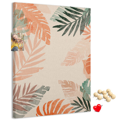 Panou plută Frunze tropicale în culori delicate