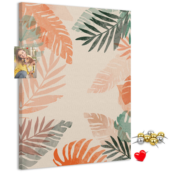 Panou plută Frunze tropicale în culori delicate