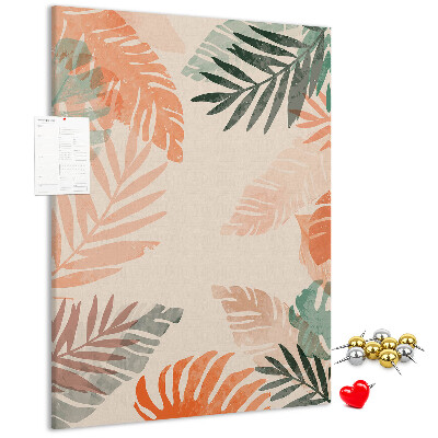 Panou plută Frunze tropicale în culori delicate