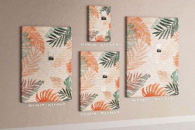 Panou plută Frunze tropicale în culori delicate