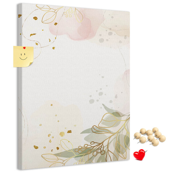 Panou plută Frunze delicate pe un fundal pastel