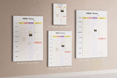 Tabla de pluta Planificator de mese cu secțiuni colorate