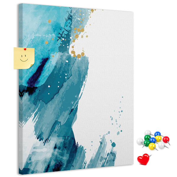 Tabla de pluta Albastru abstract cu accente aurii