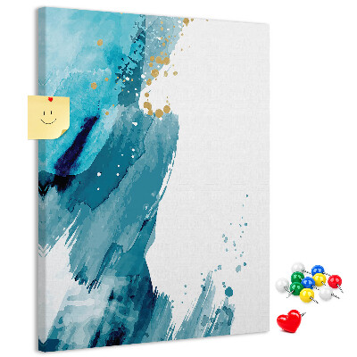 Tabla de pluta Albastru abstract cu accente aurii