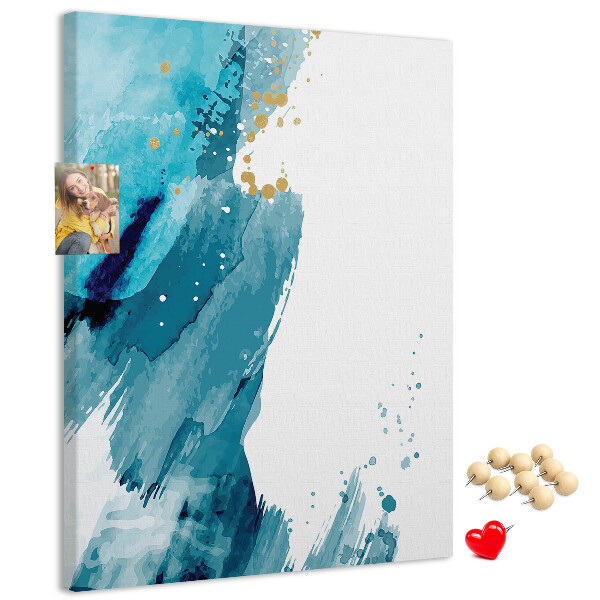 Tabla de pluta Albastru abstract cu accente aurii