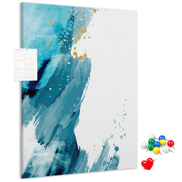 Tabla de pluta Albastru abstract cu accente aurii