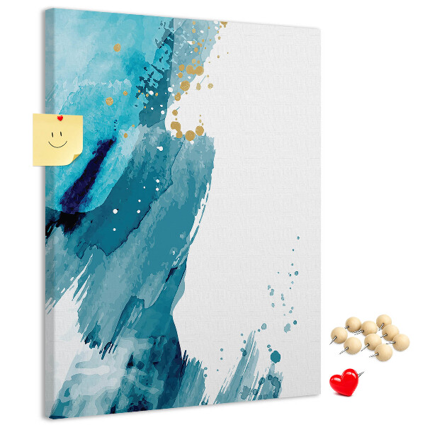 Tabla de pluta Albastru abstract cu accente aurii