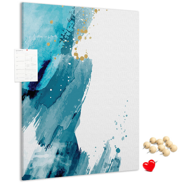 Tabla de pluta Albastru abstract cu accente aurii