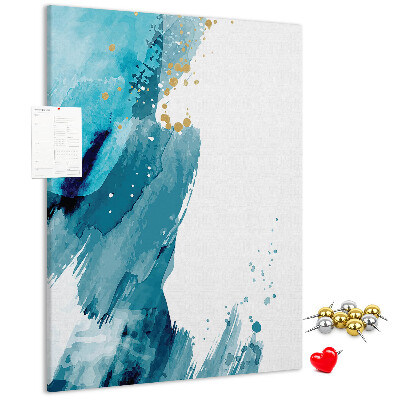 Tabla de pluta Albastru abstract cu accente aurii