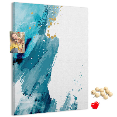 Tabla de pluta Albastru abstract cu accente aurii