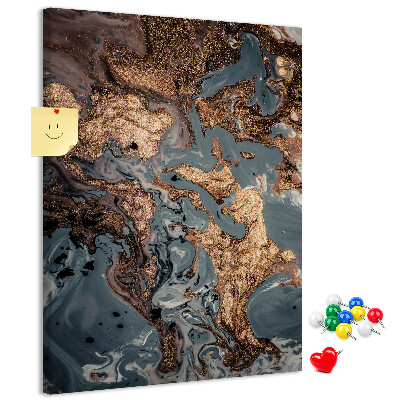 Tabla de pluta Valuri abstracte cu accent metalic