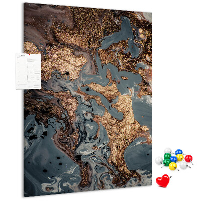 Tabla de pluta Valuri abstracte cu accent metalic