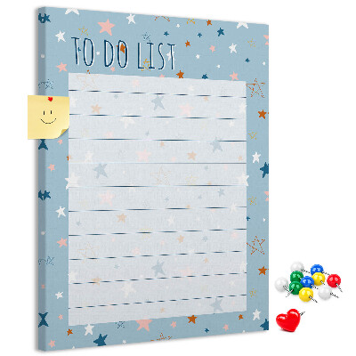 Tabla de pluta Temă Star pentru Liste de activități