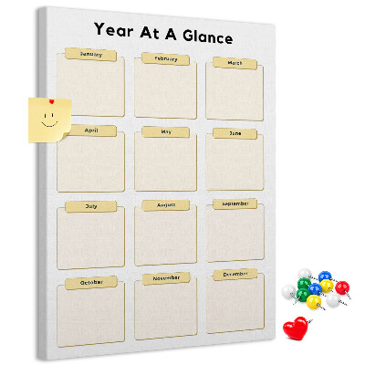 Panou plută Calendar anual pentru planificarea evenimentelor