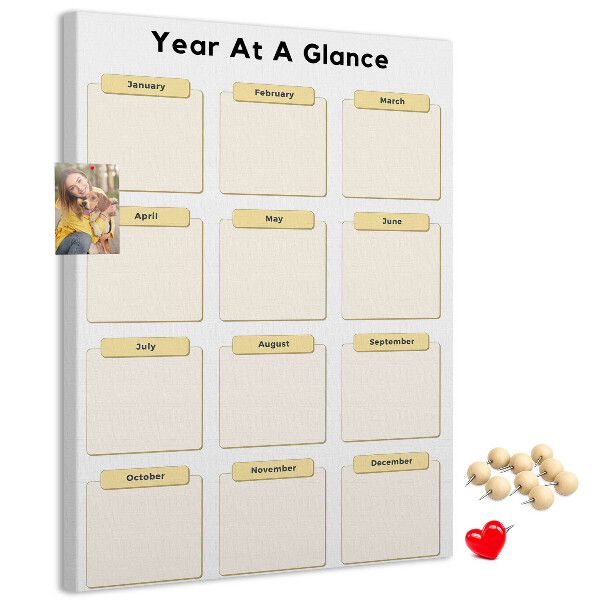 Panou plută Calendar anual pentru planificarea evenimentelor