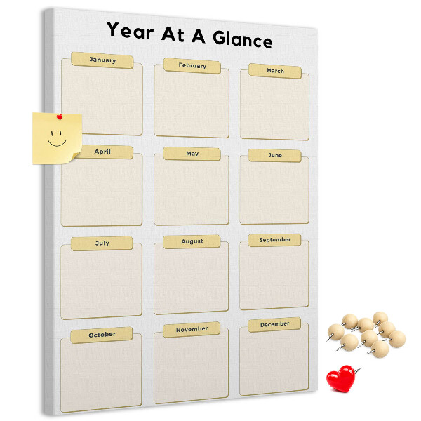 Panou plută Calendar anual pentru planificarea evenimentelor