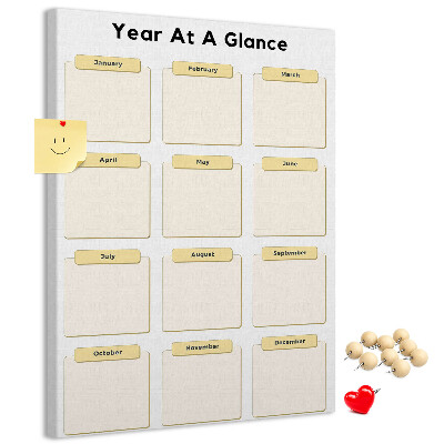 Panou plută Calendar anual pentru planificarea evenimentelor