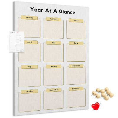 Panou plută Calendar anual pentru planificarea evenimentelor