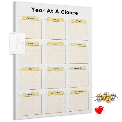 Panou plută Calendar anual pentru planificarea evenimentelor