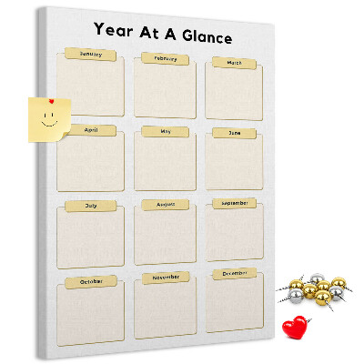 Panou plută Calendar anual pentru planificarea evenimentelor