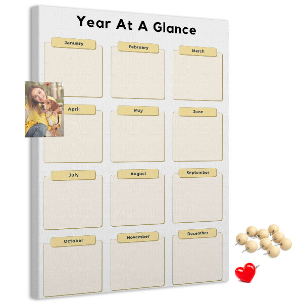 Panou plută Calendar anual pentru planificarea evenimentelor