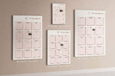 Panou plută Calendar de ziua de naștere cu spațiu pentru notițe