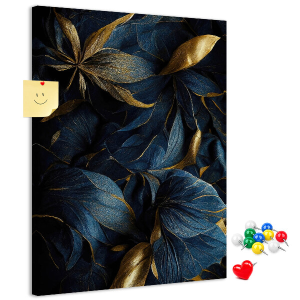 Panou plută Frunze aurii pe un fundal întunecat